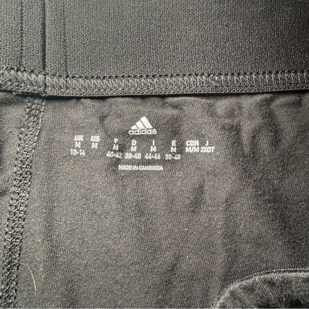 Adidas Women's Classic Black/Gray 3 Stripes Athletic Leggings Medium - Picture 3 of 5